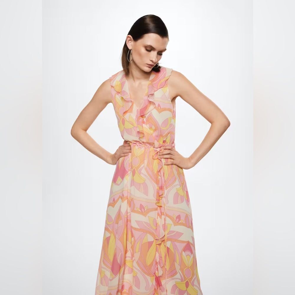 Mango Ruffled printed dress - Picture 6 of 6